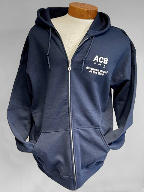 Zippered Hoodie with ACB logo - front view