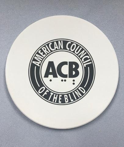 Coaster with ACB Logo - front side view