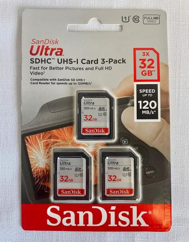 32 GB SANDISK ULTRA SDHC pack of 3
